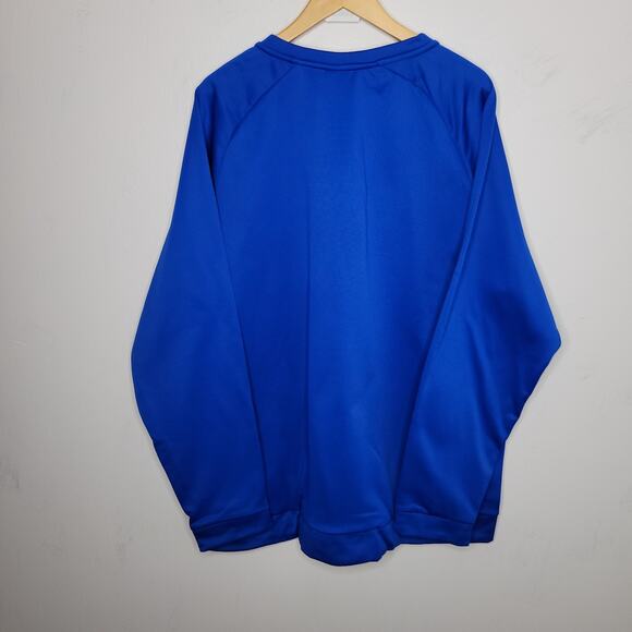 Nike Sweatshirt Pullover Thick 2XL Blue Long Therma Training Crew Logo Dri Fit - Picture 5 of 12